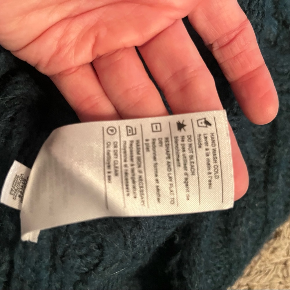 VINCE Interlaced Cable Knit Turtleneck Sweater Dark Malachite Sz M Alpaca Wool - Picture 9 of 15